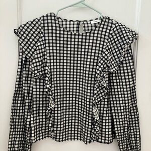 Marc O’Polo ruffled gingham blouse 100% cotton medium
